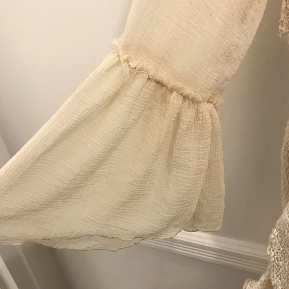 NWT Free People Aurora Crochet Knit Dress medium cream white ivory - Picture 5 of 9